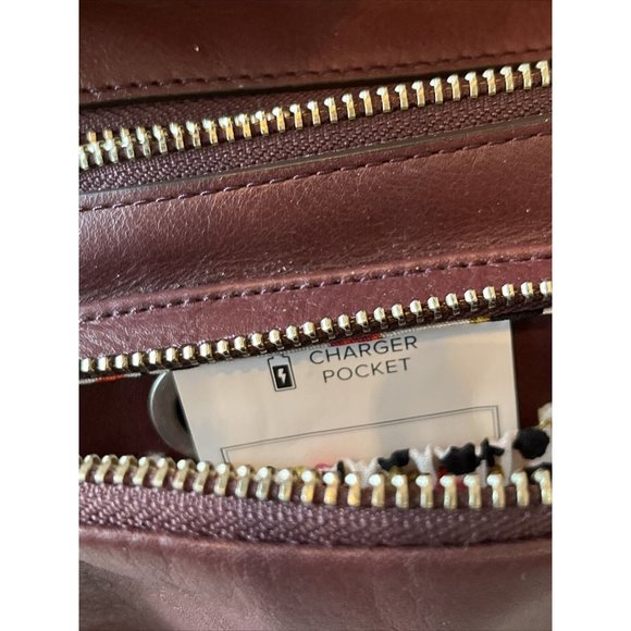 Vera Bradley Women\'s Leather Gallatin Cargo Backpack Burgundy Wine NICE!